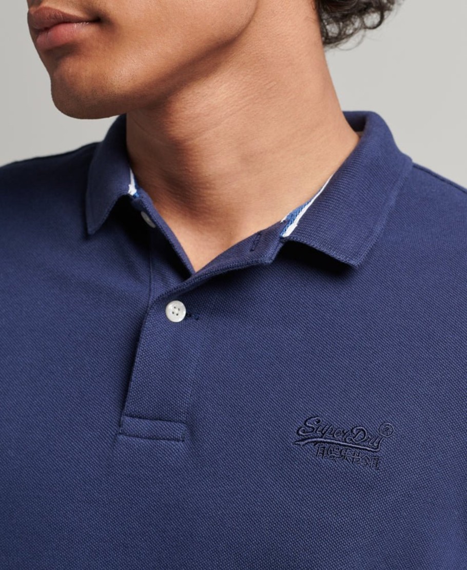 Men Cotton Wool | Superdry Classic Pique Polo Rich Navy