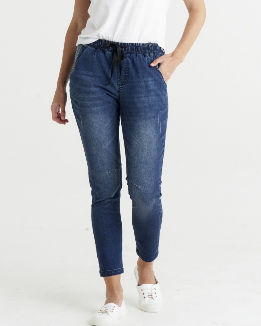 Women Cotton Wool | Betty Basics Jane Jogger Blue