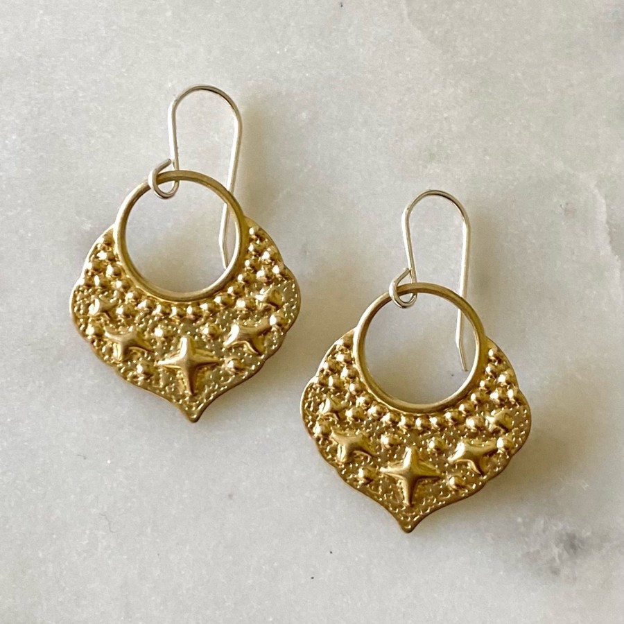 Accessories Cotton Wool | Nest Of Pambula Phoenix Brass Earrings